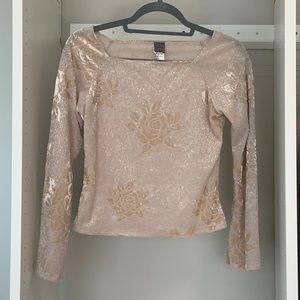 Hanky Panky Mesh w/ Fuzzy Floral Brocade Top